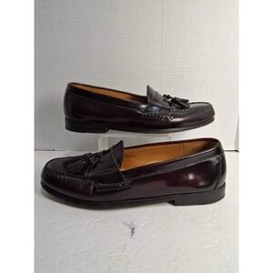 Cole Haan Mens Burgundy Leather Tassel Loafers Classic Dress Shoes Size‎ 8 D